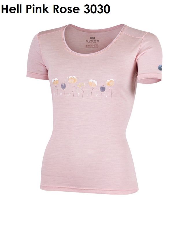 LASTING POPPY  100 % Merinowolle T-Shirt Damen mit Print