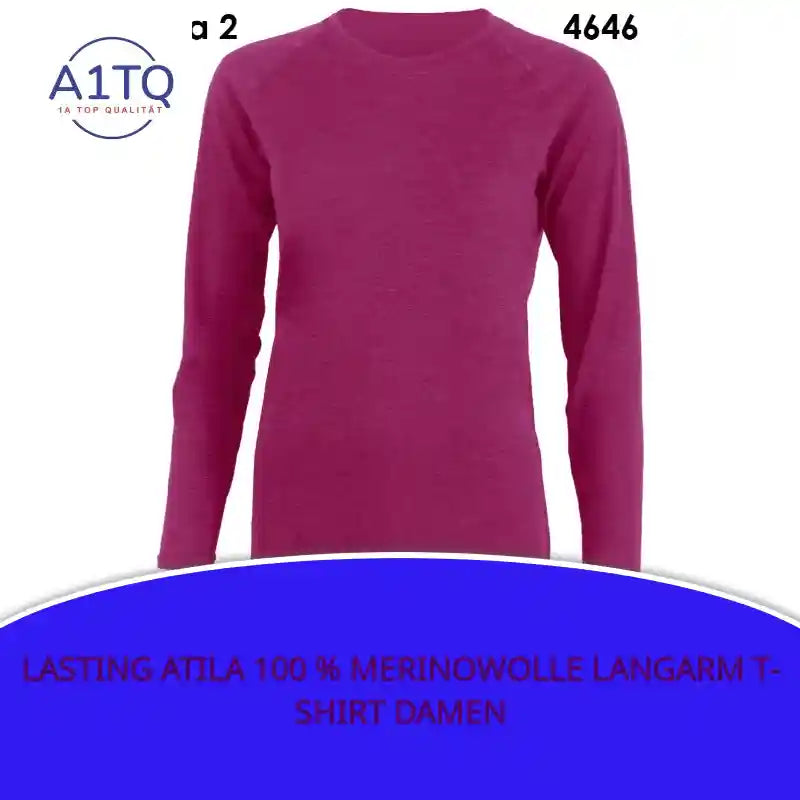 LASTING ATILA 100 % Merinowolle Langarm T-Shirt Damen by@Outfy