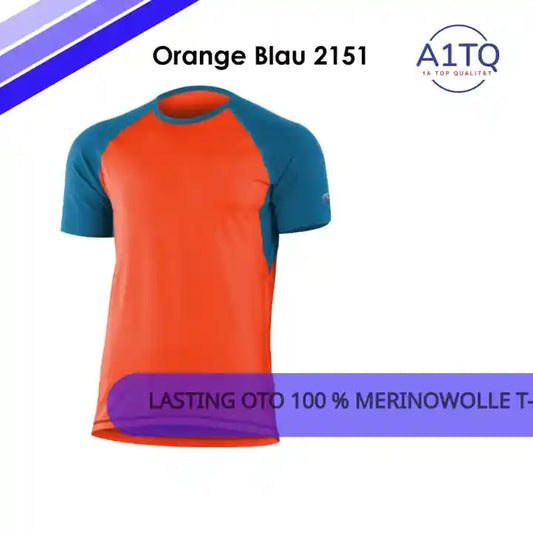 LASTING OTO 100 % Merinowolle T-Shirt zweifarbig Herren by@Outfy