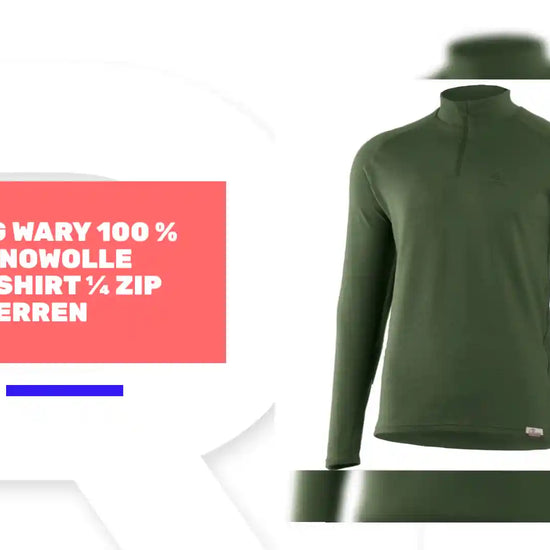 LASTING WARY&nbsp;100 % Merinowolle Sweatshirt &frac14; Zip Herren by@Outfy