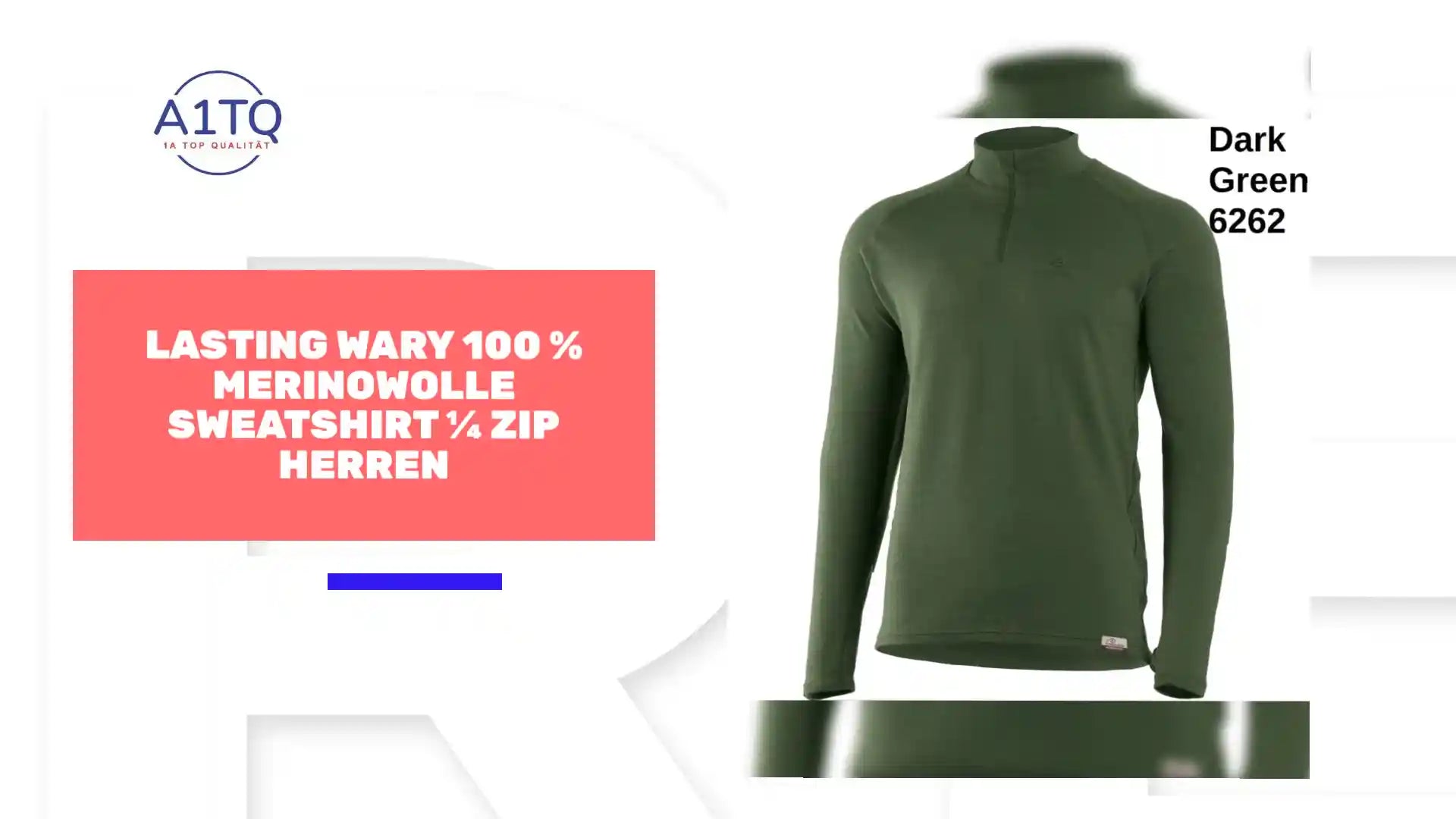 LASTING WARY&nbsp;100 % Merinowolle Sweatshirt &frac14; Zip Herren by@Outfy