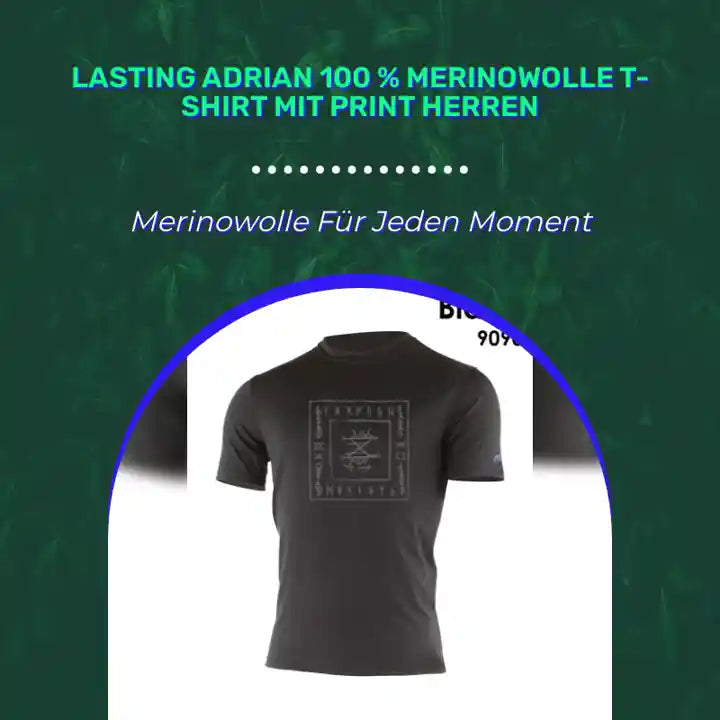 LASTING ADRIAN 100 % Merinowolle T-Shirt mit Print Herren by@Outfy
