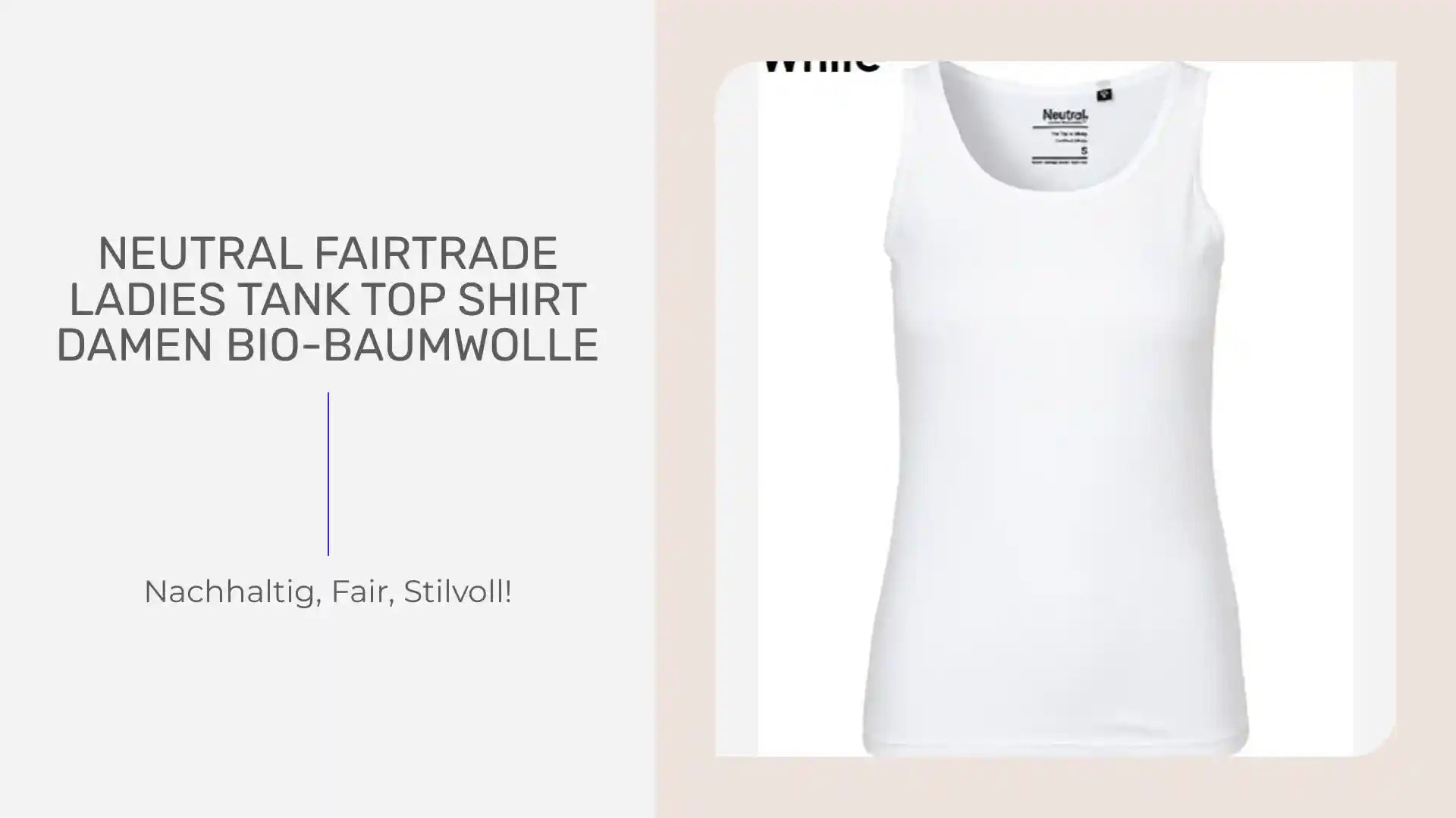 NEUTRAL Fairtrade Ladies Tank Top Shirt Damen Bio-Baumwolle by@Outfy