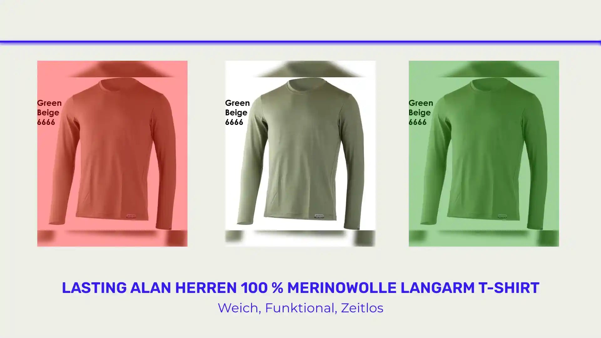 LASTING ALAN Herren 100 % Merinowolle Langarm T-Shirt by@Outfy