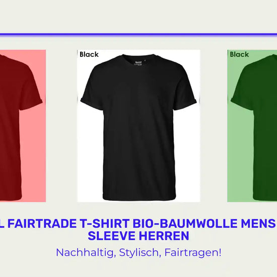 NEUTRAL Fairtrade T-Shirt Bio-Baumwolle Mens Roll Up Sleeve Herren by@Outfy
