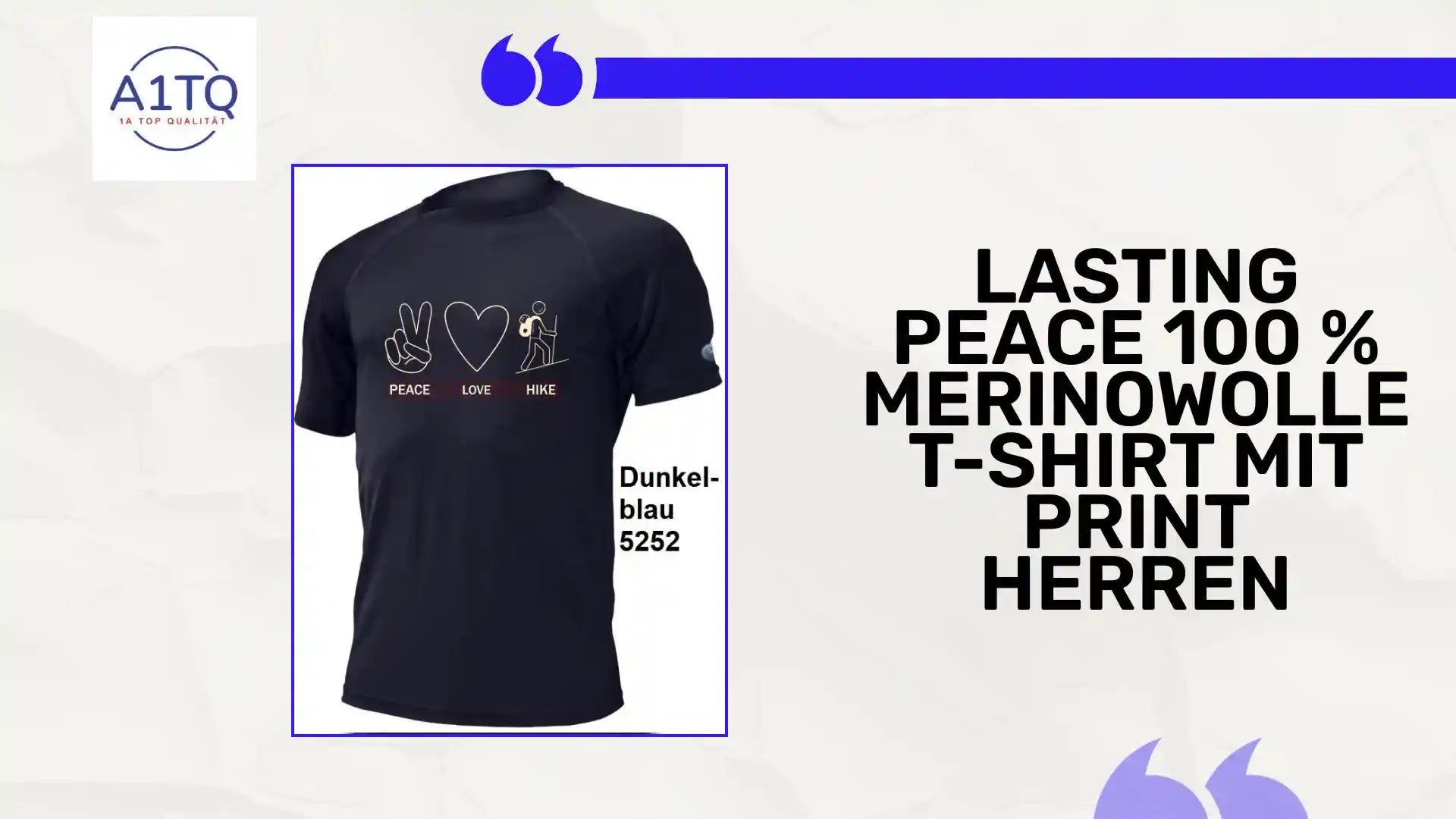 LASTING PEACE 100 % Merinowolle T-Shirt mit Print Herren by@Outfy