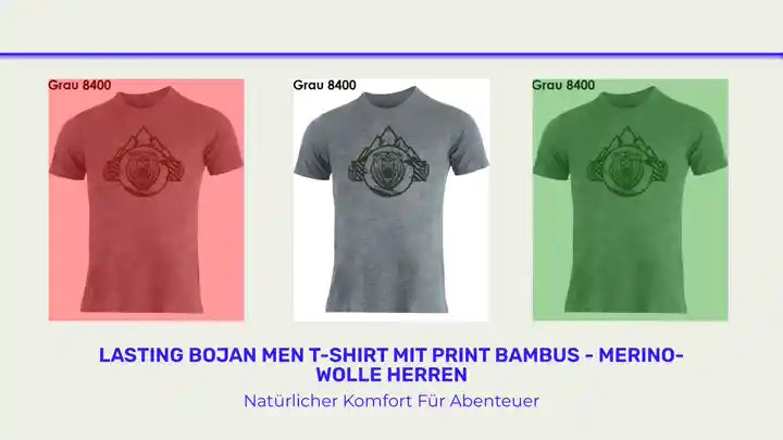 Lasting BOJAN Men T-Shirt mit Print BAMBUS - MERINO-WOLLE Herren by@Outfy