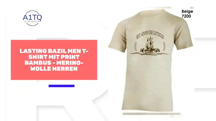 Lasting BAZIL Men T-Shirt mit Print BAMBUS - MERINO-WOLLE Herren by@Outfy