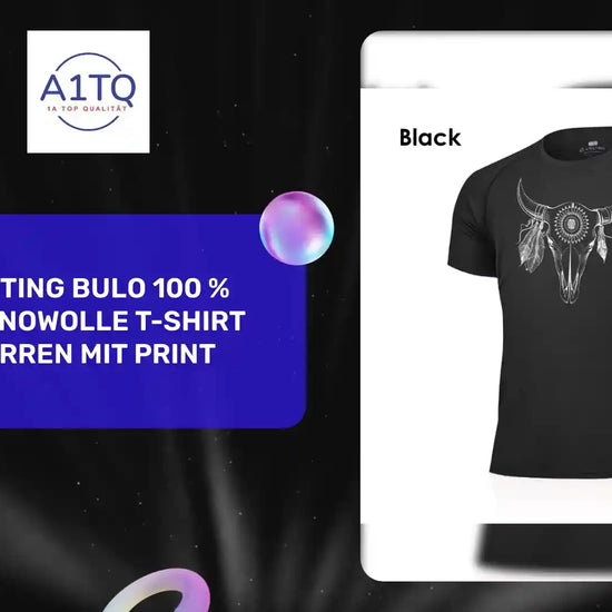 LASTING BULO 100 % Merinowolle T-Shirt Herren mit Print by@Outfy