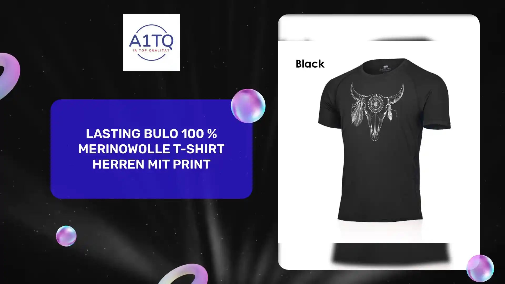 LASTING BULO 100 % Merinowolle T-Shirt Herren mit Print by@Outfy