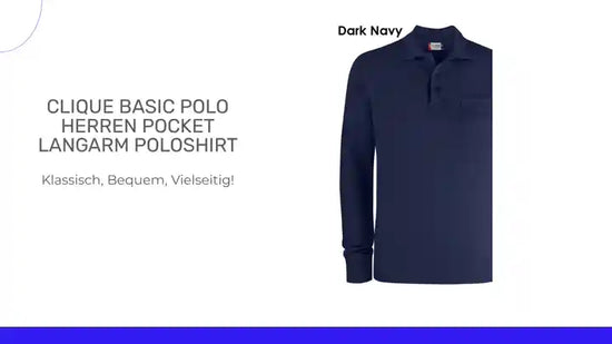 CLIQUE Basic Polo Herren Pocket Langarm Poloshirt by@Outfy