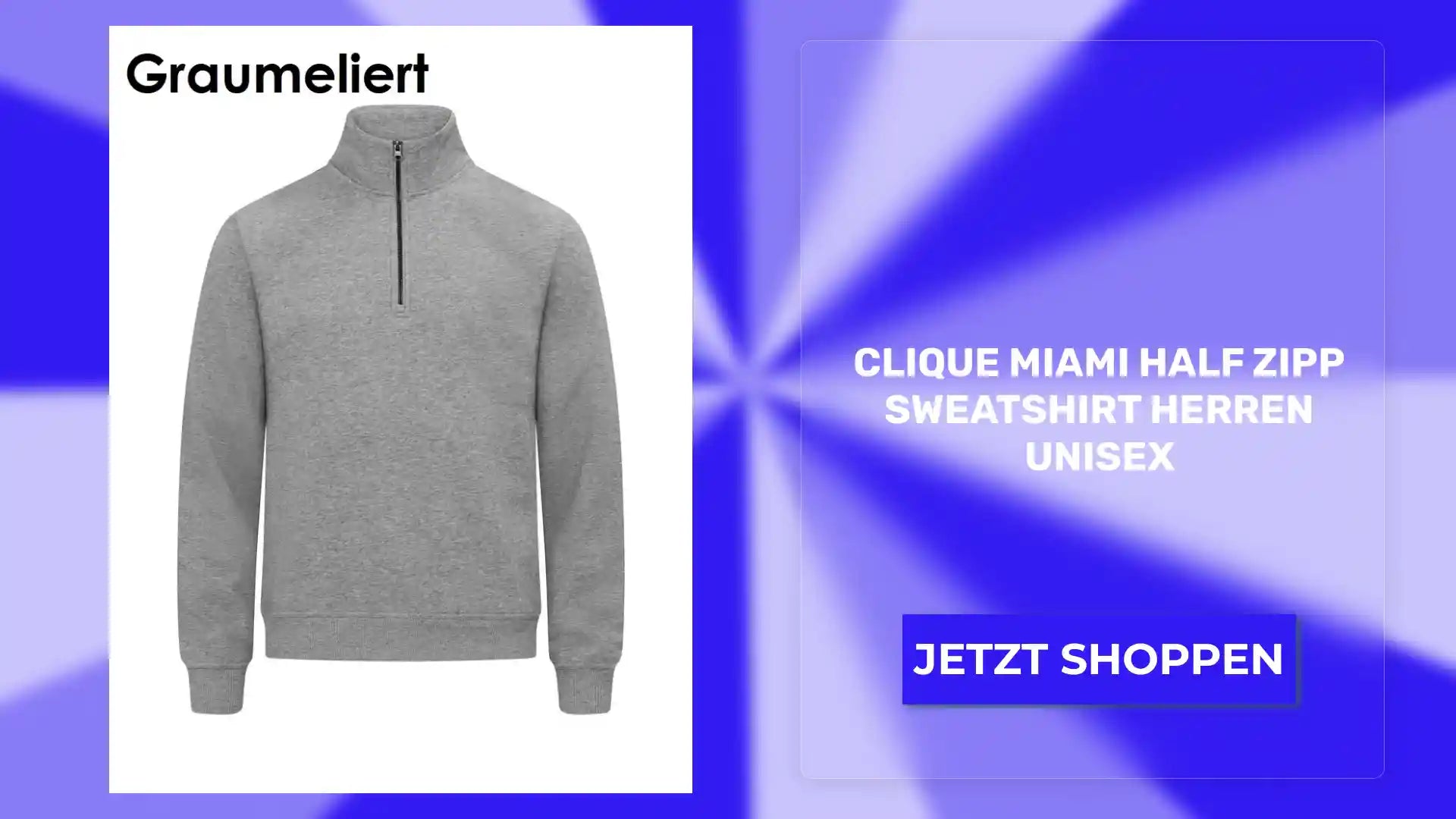 CLIQUE Miami Half Zipp Sweatshirt Herren Unisex by@Outfy