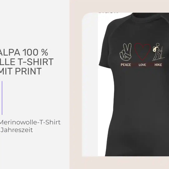 LASTING ALPA 100 % Merinowolle T-Shirt Damen mit Print by@Outfy